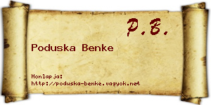 Poduska Benke névjegykártya